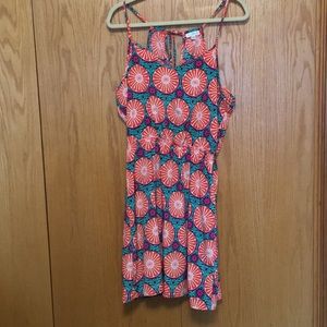 Charming Charlie bright colored halter dress.